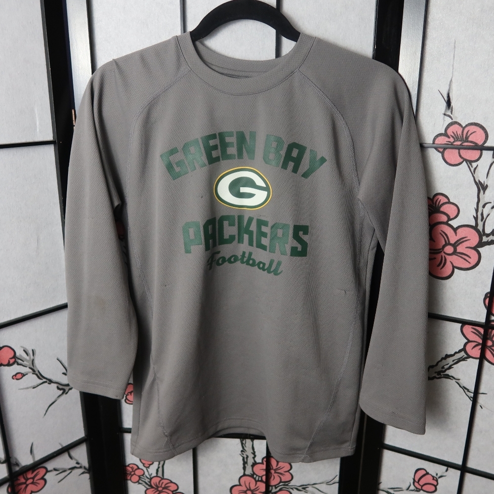 Green Bay Packers Gray Long Sleeve Shirt Size Large